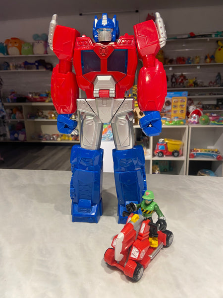 Rescue Bots Optimus Prime 12” Figure small w/Figure