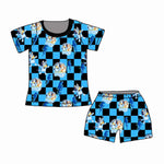 Blue y Checkered Short pjs rts