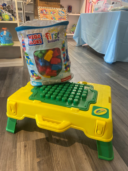 Activity Table w/Bag of Mega Blocks