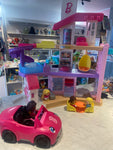 LP Barbie Dream House w/added car & figures